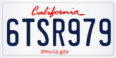 CA license plate 6TSR979