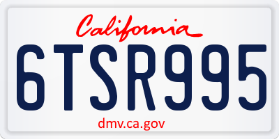 CA license plate 6TSR995