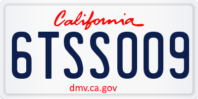 CA license plate 6TSS009