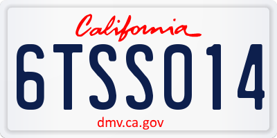 CA license plate 6TSS014