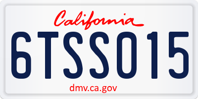 CA license plate 6TSS015