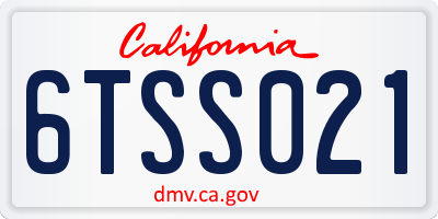 CA license plate 6TSS021