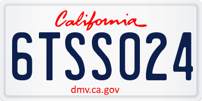 CA license plate 6TSS024