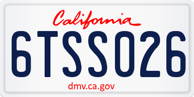 CA license plate 6TSS026