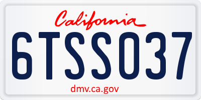CA license plate 6TSS037