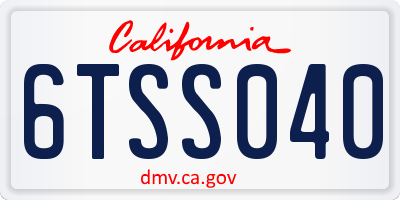CA license plate 6TSS040