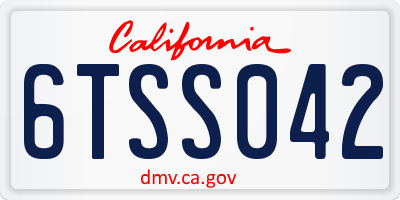 CA license plate 6TSS042