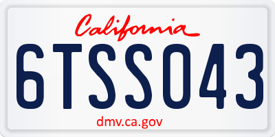 CA license plate 6TSS043