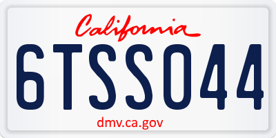 CA license plate 6TSS044