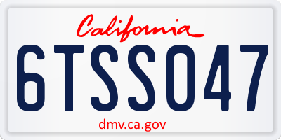 CA license plate 6TSS047