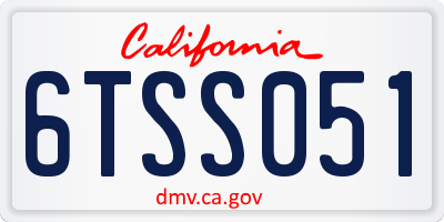CA license plate 6TSS051