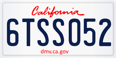 CA license plate 6TSS052