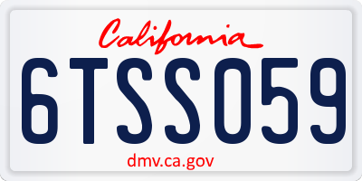 CA license plate 6TSS059
