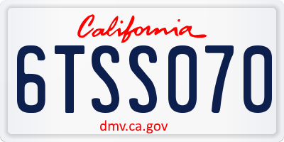 CA license plate 6TSS070