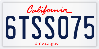 CA license plate 6TSS075