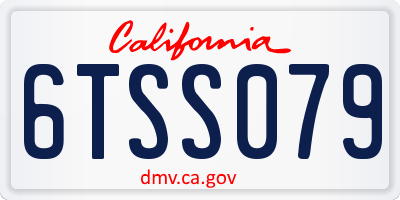 CA license plate 6TSS079