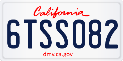 CA license plate 6TSS082