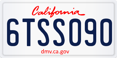 CA license plate 6TSS090