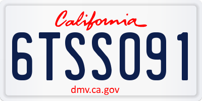 CA license plate 6TSS091