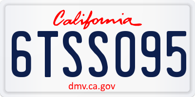 CA license plate 6TSS095