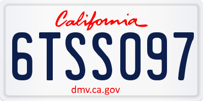 CA license plate 6TSS097