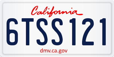 CA license plate 6TSS121