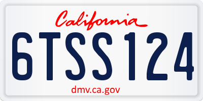 CA license plate 6TSS124