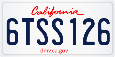 CA license plate 6TSS126