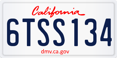 CA license plate 6TSS134