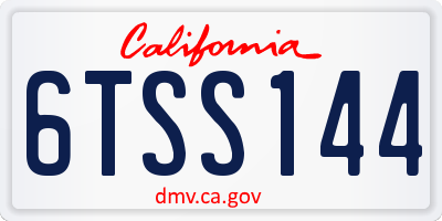 CA license plate 6TSS144