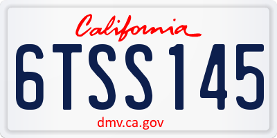 CA license plate 6TSS145