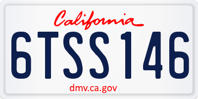 CA license plate 6TSS146
