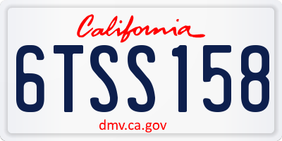 CA license plate 6TSS158