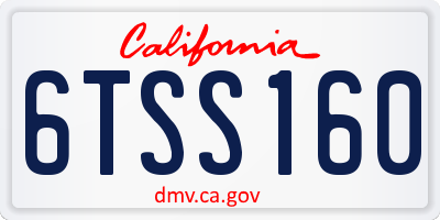 CA license plate 6TSS160