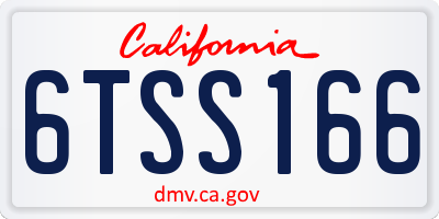 CA license plate 6TSS166