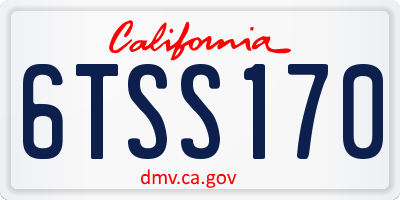 CA license plate 6TSS170