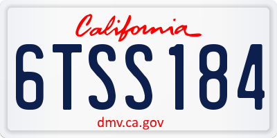 CA license plate 6TSS184