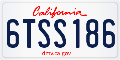 CA license plate 6TSS186