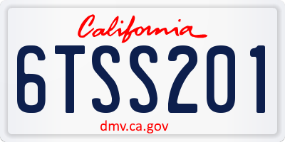 CA license plate 6TSS201