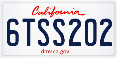 CA license plate 6TSS202