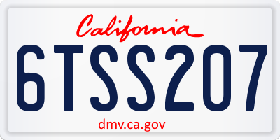 CA license plate 6TSS207