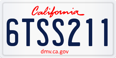 CA license plate 6TSS211