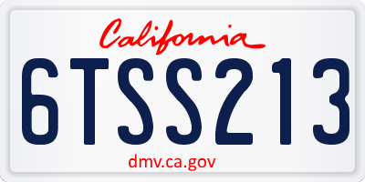 CA license plate 6TSS213