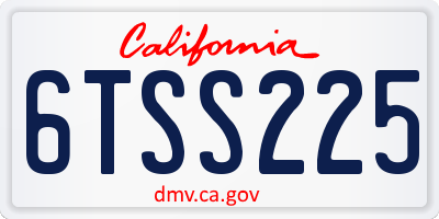 CA license plate 6TSS225