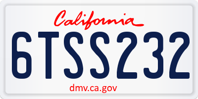 CA license plate 6TSS232