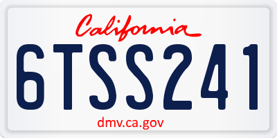 CA license plate 6TSS241