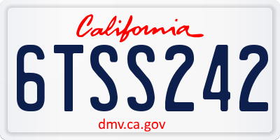 CA license plate 6TSS242