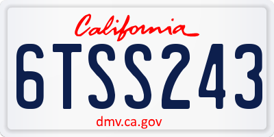 CA license plate 6TSS243