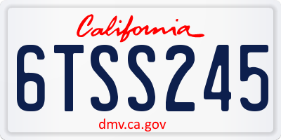 CA license plate 6TSS245