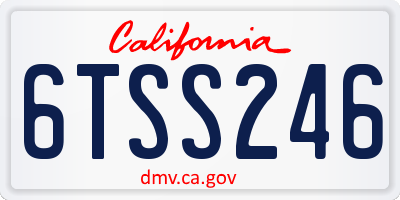 CA license plate 6TSS246